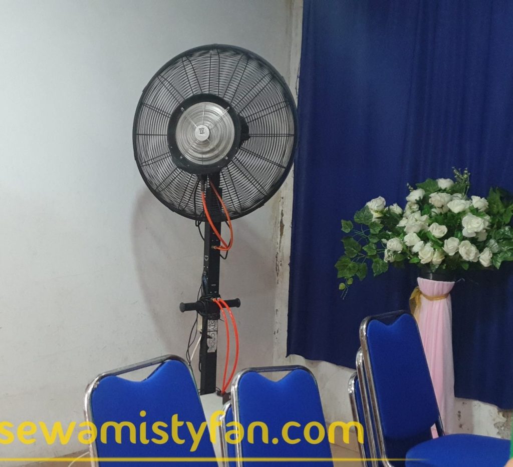 Unit sewa kipas angin air murah di Jakarta dengan semprotan kabut halus untuk acara outdoor dan indoor